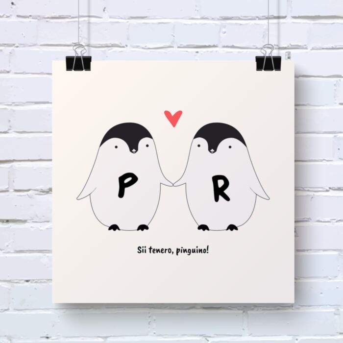Coppia di Pinguini – Poster Personalizzabile