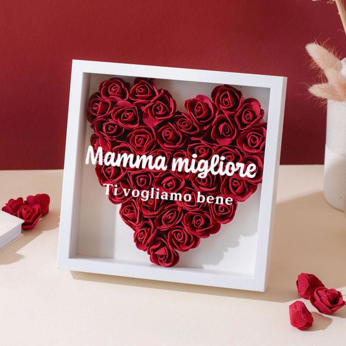 Scatola con Rose Personalizzata con Testo