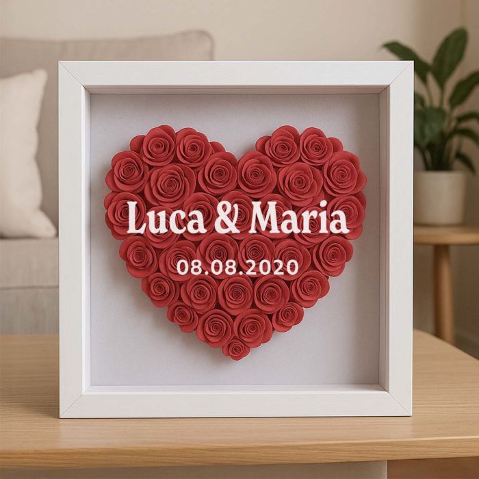 Scatola con Rose Personalizzata con Testo