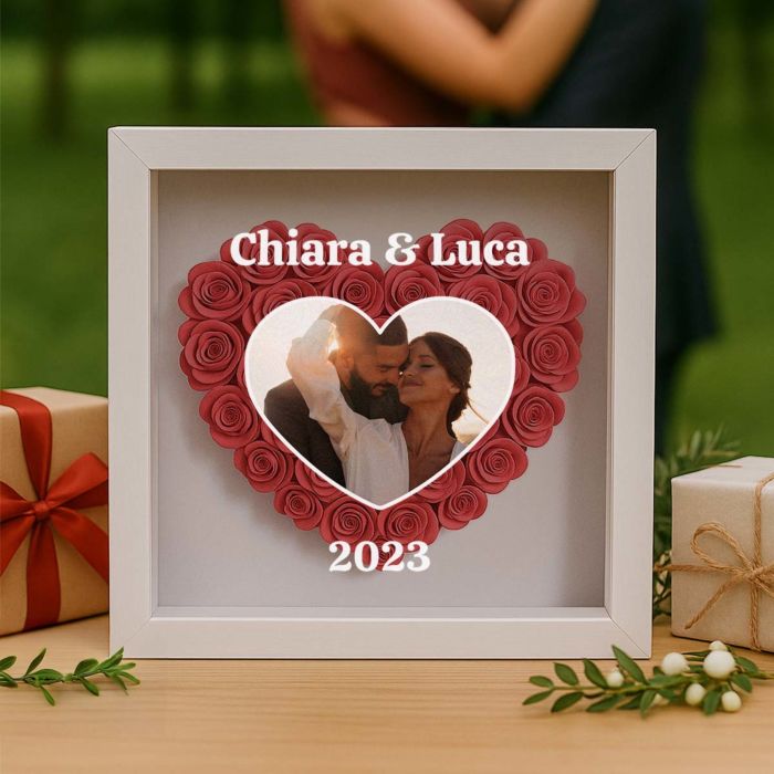 Scatola di Rose Personalizzata con Foto e Testo