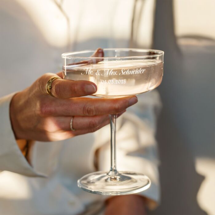 Bicchiere da Champagne Personalizzato con Testo - Design