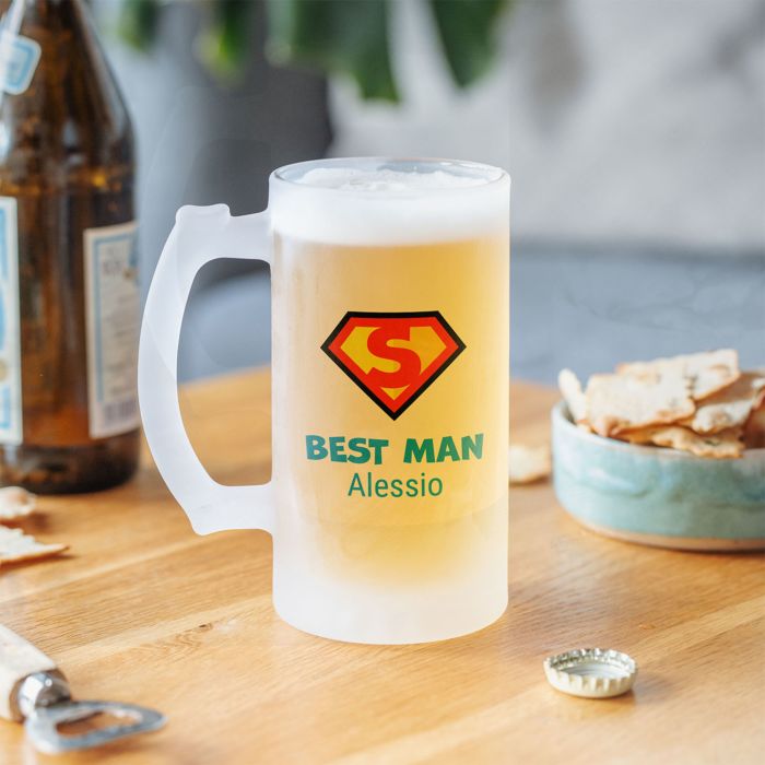 Boccale da Birra Personalizzato Supereroe