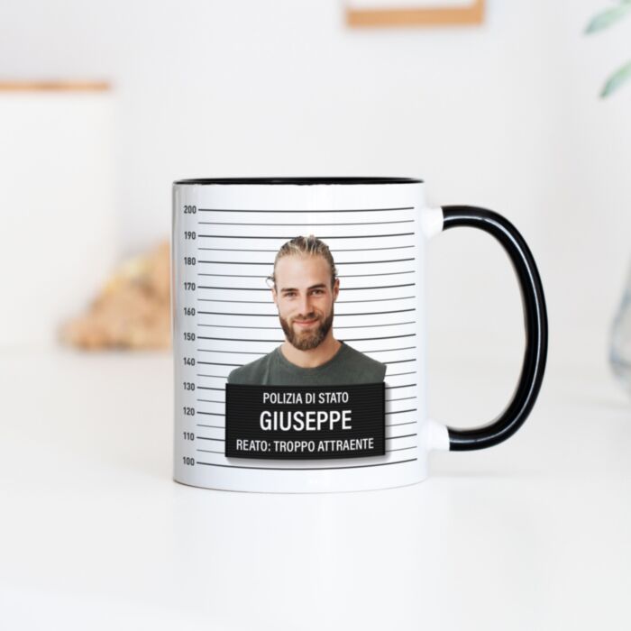 Tazza Personalizzata con Faccia in Stile Foto Segnaletica