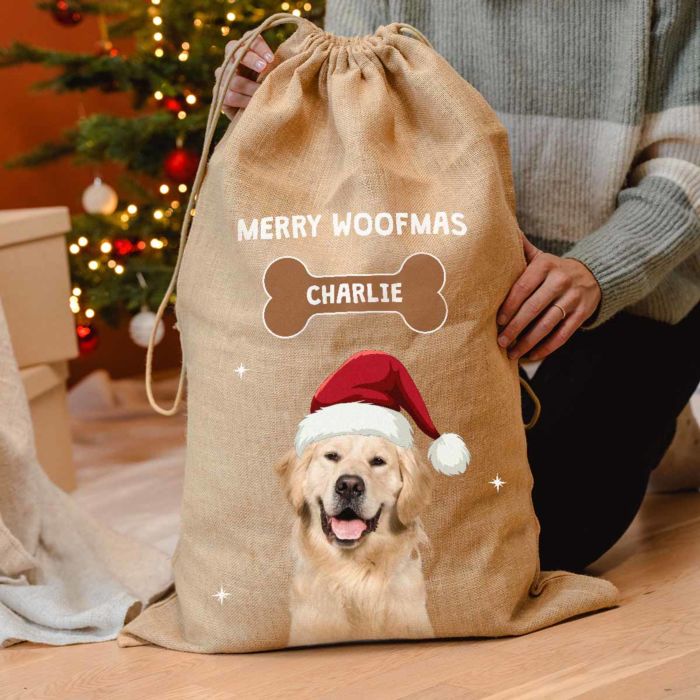 Sacco di Babbo Natale Personalizzato con Animale Domestico