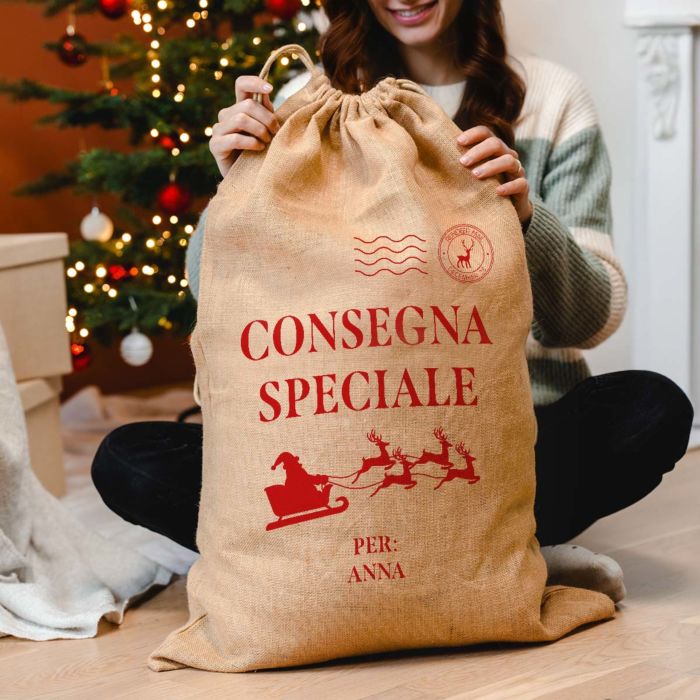Sacco di Babbo Natale Personalizzato in stile Postale