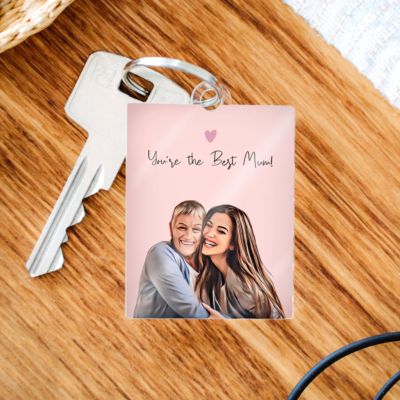 Portachiavi Personalizzato in Acrilico in Stile Fumetto