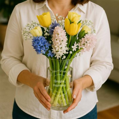 Vaso Personalizzato con Testo e Ghirlanda