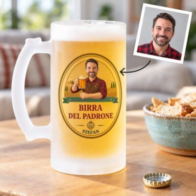 Boccale da Birra Personalizzato con Logo e Faccia