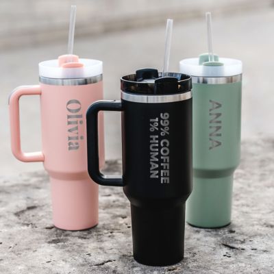 Bicchiere Personalizzato con Cannuccia e Testo