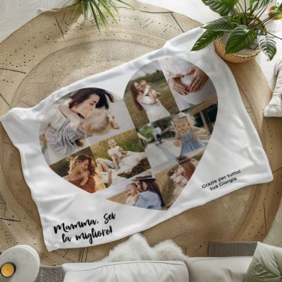 Copertina Personalizzata con Foto a Cuore e Testo