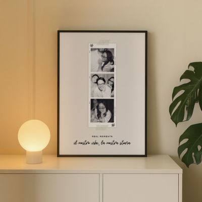 Poster Personalizzato con Strisce Fotografiche e Testo