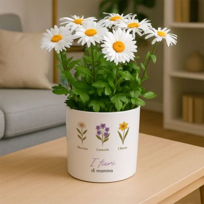 Vaso Personalizzato con Fiori di Nascita