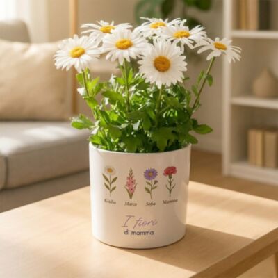 Vaso Personalizzato con Fiori di Nascita