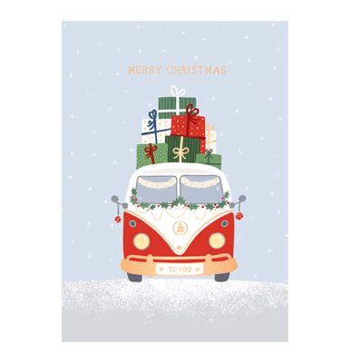 Biglietto di Natale con Pulmino