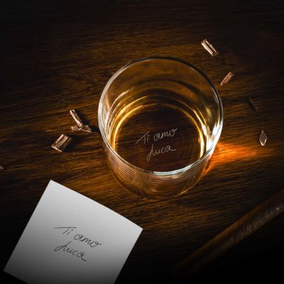 Bicchiere da Whisky Personalizzato con la vostra Scrittura a Mano