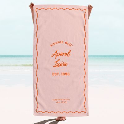 Telo Mare Personalizzato con Sfondo colorato e Testo 