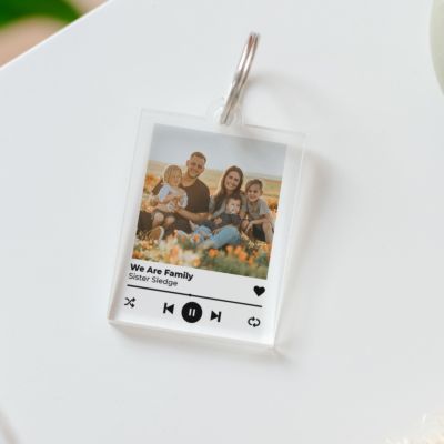 Portachiavi Personalizzato in Acrilico con Foto e Canzone