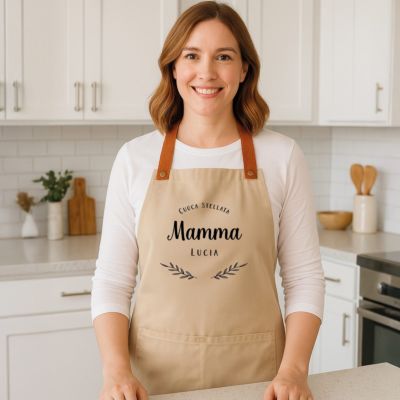 Grembiule Personalizzato con Ghirlanda e Testo