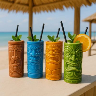 Set 4 Bicchieri da Cocktail Tiki