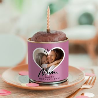 Torta in Lattina Personalizzata con Foto a Cuore e Testo