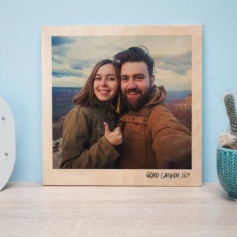 Stampa su Legno con Foto in Stile Polaroid