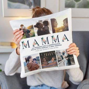 Federa Cuscino Personalizzata Mamma con Foto e Testo