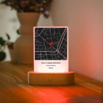Lampada LED con Mappa Personalizzata Dove tutto è cominciato