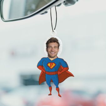 Profumatore Auto Personalizzato Supereroe con Faccia