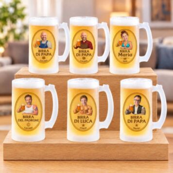 Boccale da Birra Personalizzato con Logo e Faccia