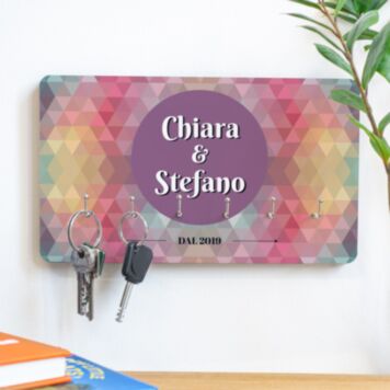 Portachiavi da Parete personalizzabile con sfondo colorato 