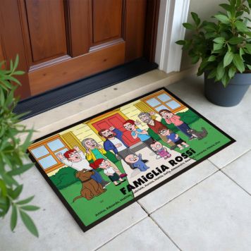 Zerbino Personalizzato con Illustrazione Famiglia Serie Animata