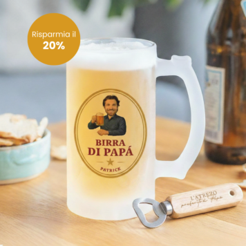 Set regalo boccale da birra e apribottiglie