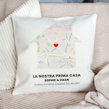 Federa Cuscino Personalizzabile 40x40 Cm - Stampa Fotografica E Testo - Raso Bianco - Idea Regalo