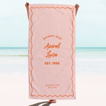 Telo Mare Personalizzato con Sfondo colorato e Testo 