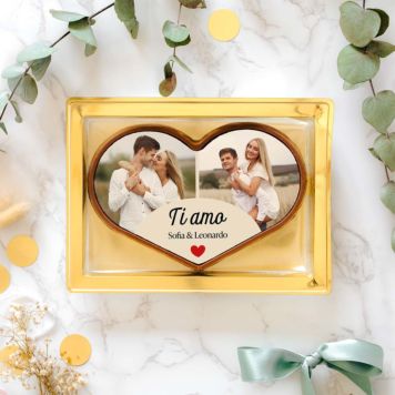 Cioccolatini Personalizzati a forma di Cuore con due Foto e Testo