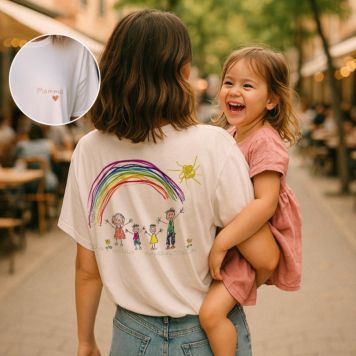 Maglietta Personalizzata con Disegno dei Bambini fronte e retro