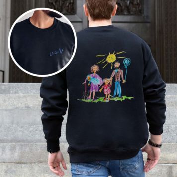 Felpa Personalizzata con Disegno dei Bambini fronte e retro