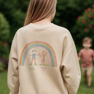 Felpa Personalizzata con Disegno dei Bambini fronte e retro