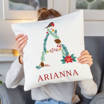 Federa per Cuscino Personalizzata con Monogramma Invernale