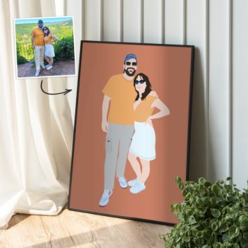 Poster Illustrazione disegnata a mano con 2 Persone