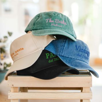 Cappello Personalizzato Ricamato con 2 Righe di Testo
