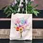 Borsa Personalizzata Bouquet di Fiori con Impronta della Mano