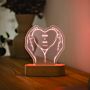 Lampada LED Cuore Personalizzata con Mani e Nome