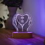 Lampada LED Cuore Personalizzata con Mani e Nome