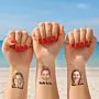 Set di 6 Tatuaggi Personalizzati con Faccia e Testo