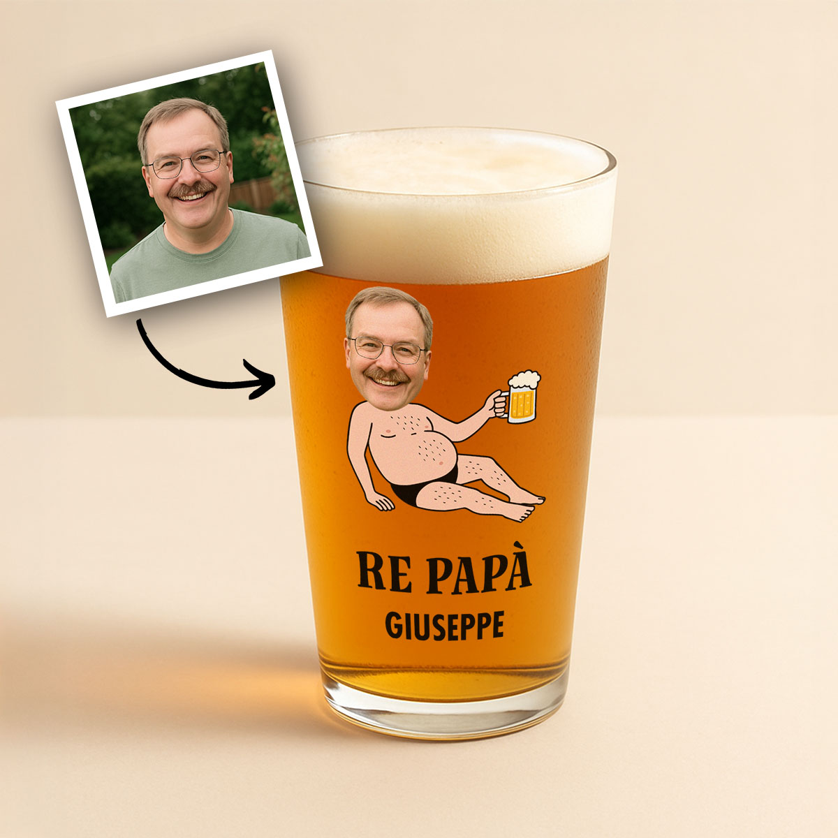 Boccale da Birra Personalizzato Corpo Papà