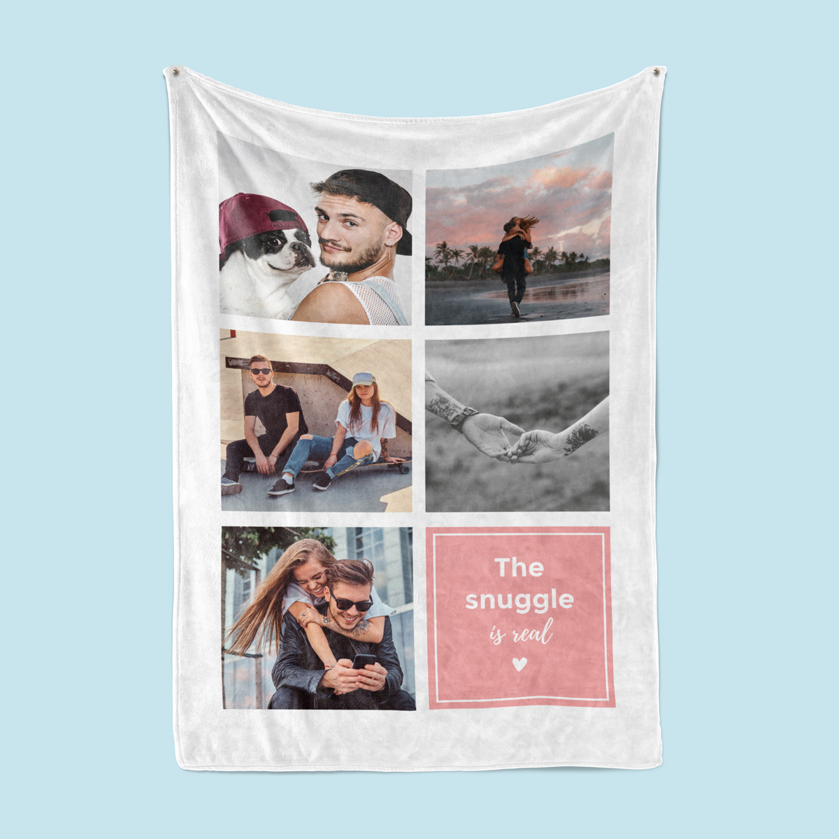 Coperta Personalizzata con 5 Foto e Testo