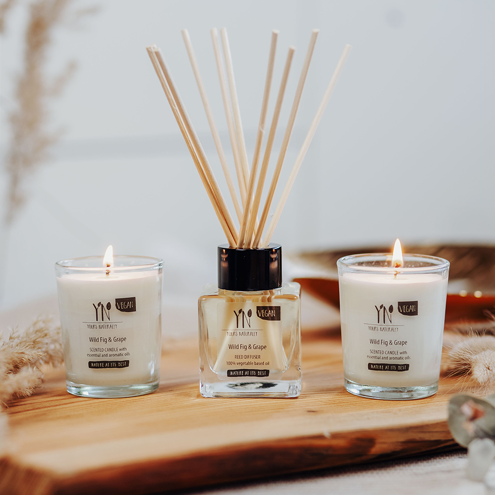 Set Candele Profumate e Diffusore con 3 Foto e Testo