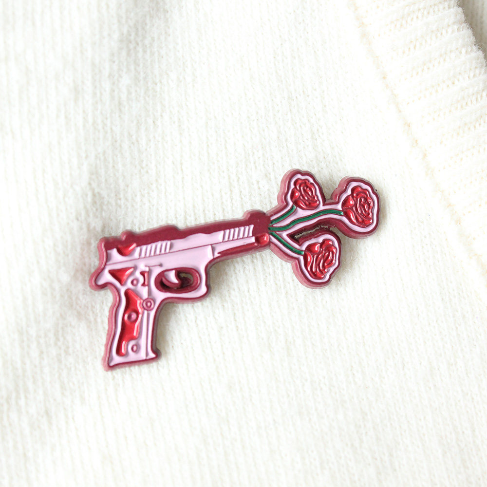 Spilletta Pistola con Fiori