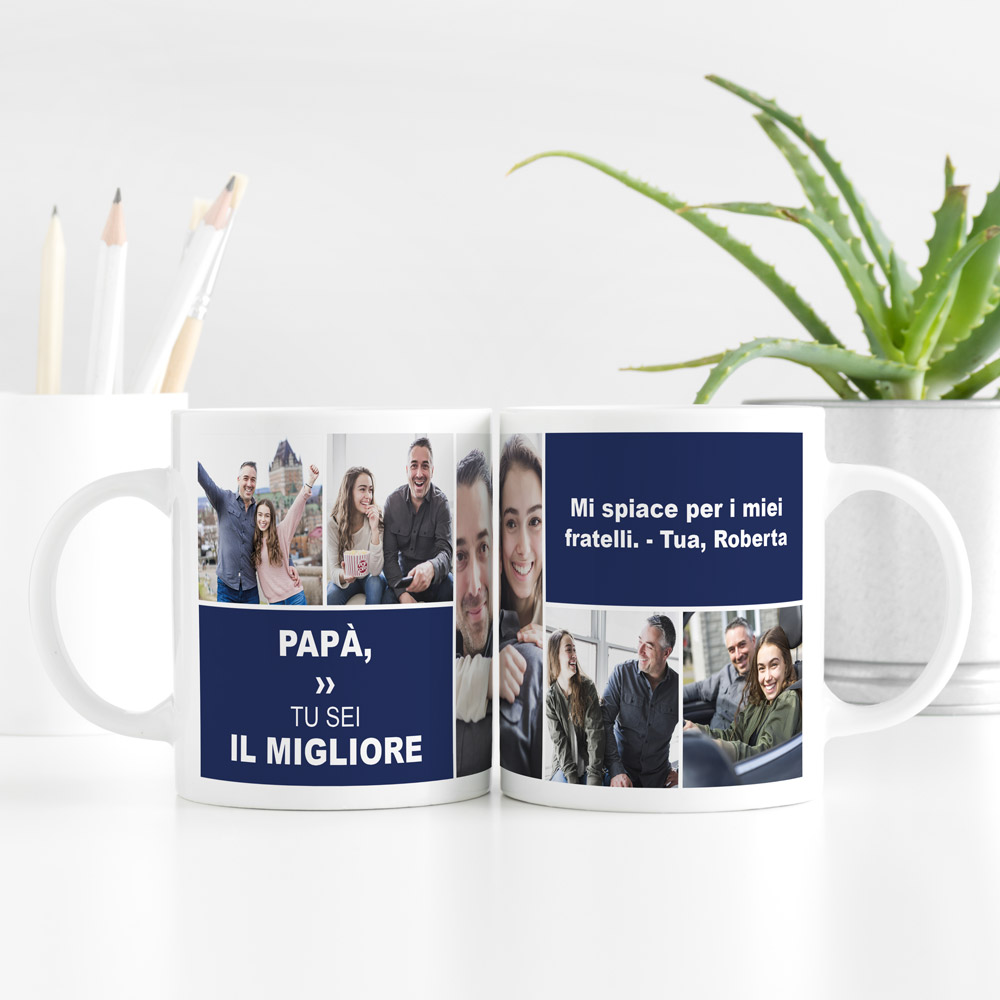 Tazza Personalizzabile con 5 Immagini e Testo